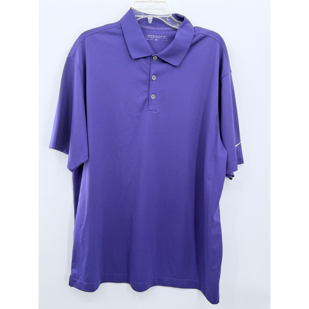 Nike Golf Polo Shirt Mens XL‎ Purple Dri-Fit Short Sleeve Golf Athleisure